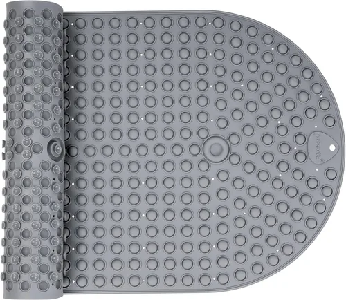 Miniatura 12 de Alfombra de Silicona Antideslizante para Bañera y Ducha, Alfombra Antideslizante para Piso de Ducha con Masaje de Burbujas de 27 x 15 Pulgadas