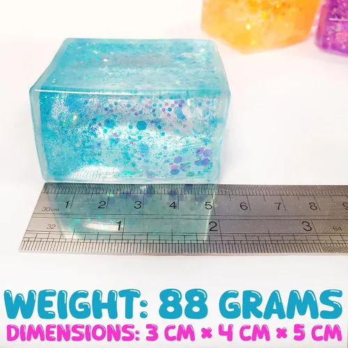 Miniatura 2 de 4 piezas de cubitos de hielo con purpurina - Juguetes sensoriales coloridos para adultos y niños, divertida bola para apretar para aliviar
