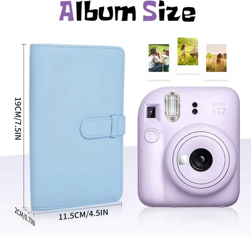 Miniatura 2 de Phetium Mini álbum de fotos de 108 bolsillos para Fujifilm Instax Mini, Polaroid Snap, foto de 2 x 3 pulgadas, tarjeta de fotos Kpop, álbum de Azul