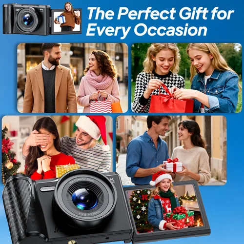 Miniatura 7 de Cámara digital 4K para fotografía, Focusinc de 56 MP y 3 pulgadas, pantalla abatible de 180°, enfoque automático para vlogging y cámara de disparo