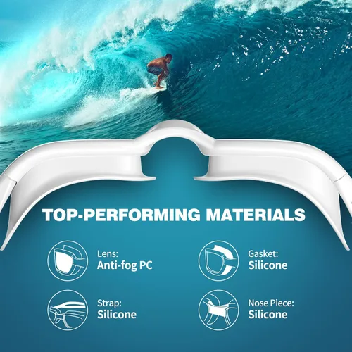 Miniatura 5 de Robee Gafas de natación, gafas de natación polarizadas para adultos, para hombres, mujeres y jóvenes, gafas de piscina de agua