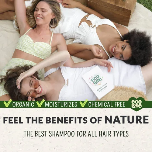 Miniatura 3 de ecoLove - Champú natural para todo tipo de cabello, sin lauril sulfato de sodio, vegano y libre de crueldad, extracto de pepino orgánico, sin SLS ni