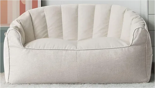 (Sin relleno) Puf sin frijoles para adultos, sofá de dos asientos, tumbona, muebles para interiores y exteriores, color beige