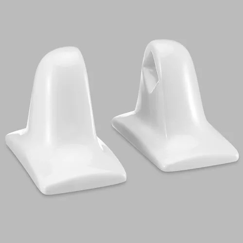 RattanView Toallero de cerámica de porcelana blanca para barra de toalla, soporte para poste de soporte de azulejos, juego de azulejos de mediados