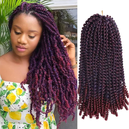 Miniatura 51 de Beyond Beauty Cabello de Ganchillo Spring Twist 90 hebras 8 pulgadas Spring Twists Esponjosas Trenzado, Trenzas de Ganchillo Spring Twist Bomb Twist