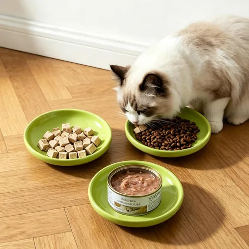 Miniatura 5 de 3 cuencos de cerámica para gatos, tazón de comida para mascotas de 5.5 pulgadas, platos para comida y agua, plato para perros pequeños (verde)