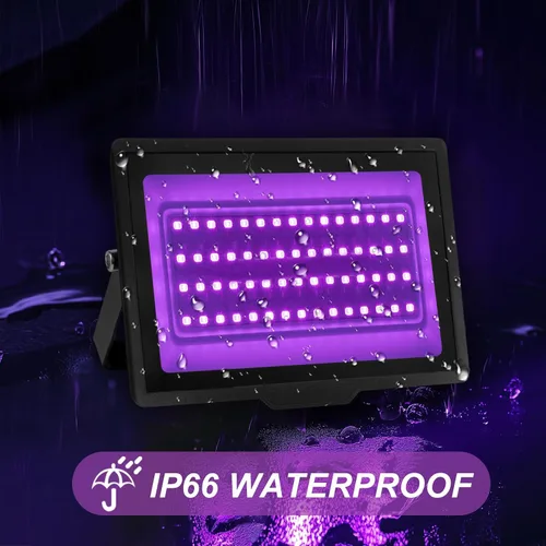 Miniatura 4 de Paquete de 2 Luces Negras LED de 40W IP66 Impermeables, Luz Negra con Enchufe e Interruptor, Reflector para Fiesta Fluorescente, Decoración