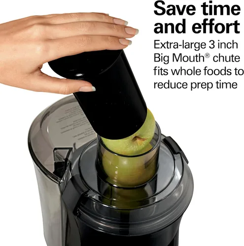 Miniatura 4 de Hamilton Beach Máquina exprimidora, canal de alimentación grande de 3 pulgadas para frutas y verduras enteras y licuadora portátil para batidos