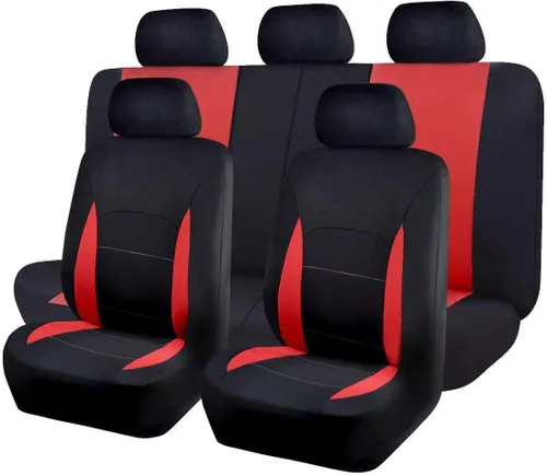 Miniatura 32 de Flying Banner Fundas de asiento de coche, asientos delanteros, asiento trasero, poliéster, protectores de asiento de automóvil, instalaciones Negro