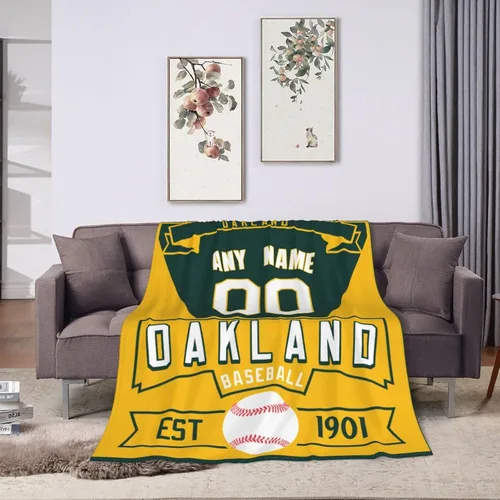 Miniatura 31 de Manta personalizada para fanáticos de la cama, regalo de béisbol, ciudad, invierno, verano, manta de forro polar con nombre y número personalizados