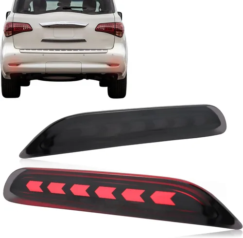 Miniatura 7 de Reflector trasero LED de lente roja, parachoques antiniebla, compatible con Nissan Altima Rogue Pathfinder Leaf Infiniti Q50 QX60 QX80 QX30
