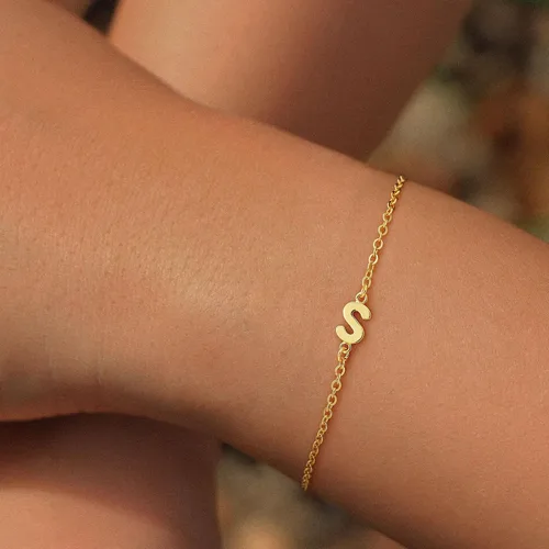 Miniatura 2 de Turandoss - Pulseras de oro con iniciales para mujeres y niñas - Joyería ideal para regalo - Pulsera chapada en plata u oro de 18 k con letras