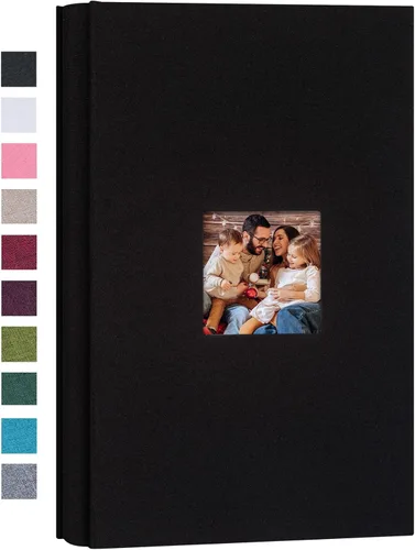 Miniatura 28 de Mublalbum Álbum de Fotos Pequeño 4x6 200 Fotos Cubierta de Lino Libro de Imágenes con Bolsillos Horizontales para Boda Familia Aniversario y Bebé