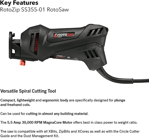 Miniatura 2 de Rotozip ss355 – 10 5,5 Amp alta velocidad espiral sistema de sierra con 2 accesorios