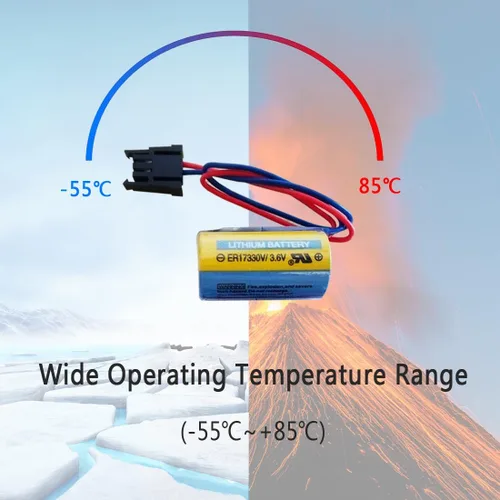 Miniatura 4 de 2 baterías PLC ER17330V/3.6V 1700mAh A6BAT MR-BAT con enchufe para sistema CNC FANUC