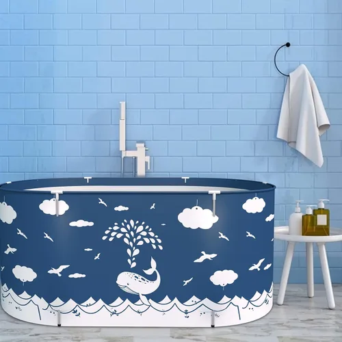 Miniatura 9 de Bañera plegable portátil, bañera portátil para adultos, bañera plegable para ducha, engrosamiento con espuma térmica para mantener la temperatura