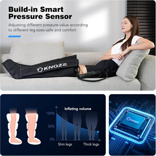 Miniatura 4 de KNQZE Sistema de recuperación de compresión de aire, botas de recuperación de pies y piernas completas con presión dinámica para terapia rápida