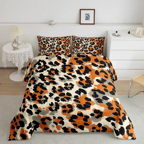 Miniatura 17 de Feelyou Juego de edredón de animales de la selva para todas las estaciones, juego de ropa de cama con 1 funda de almohada de microfibra de elefante