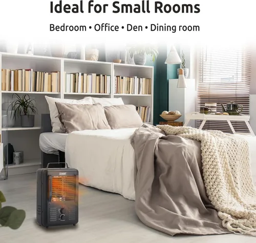 Miniatura 5 de EZ-HEAT Calentador de espacio utilitario portátil de 1,500 vatios estilo casa de ordeño con termostato ajustable, protección contra Negro mate