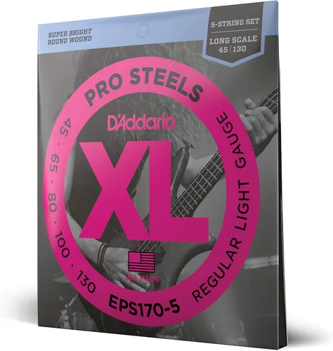 Miniatura 10 de D'Addario XL ProSteels - Cuerdas para bajo - EPS170-6SL - 6 cuerdas - Escala súper larga - Luz regular, 32-130