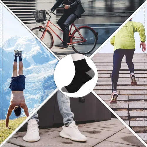 Miniatura 6 de COOVAN 12 Pairs Mens Cushion Ankle Socks Men 12 Pack Low Cut Comfort Breathable Casual Socks