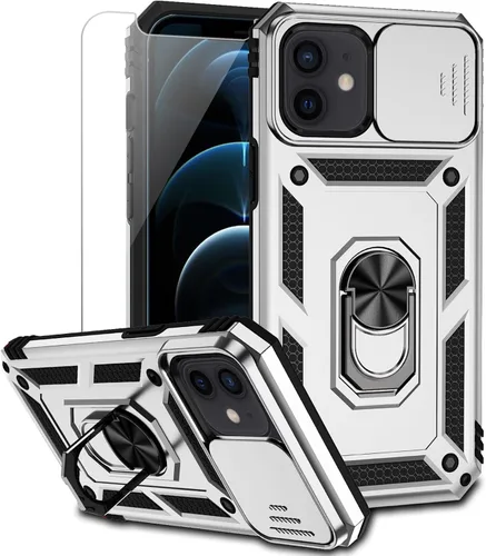 Miniatura 10 de Funda para iPhone 12 Mini con cubierta para lente de cámara, protector de pantalla HD, doble capa de protección contra caídas de grado militar