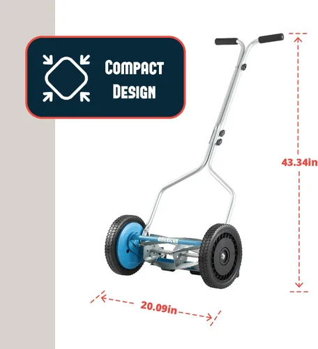 Miniatura 16 de American Lawn Mower Company 1204-14 Cortacésped de carrete de empuje de 4 hojas de 14 pulgadas, color rojo