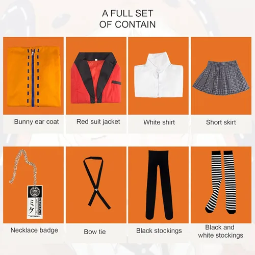 Miniatura 2 de Disfraz completo de cosplay de Yomoduki Runa para Halloween, conjunto completo de uniforme escolar de jugador de anime, conjunto completo para niñas