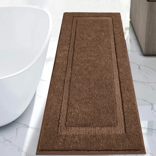 Miniatura 34 de SHACOS Alfombras de baño súper suaves y esponjosas de 24"x36" antideslizantes, lavables, alfombras de baño absorbentes, alfombras para suelo de Gris