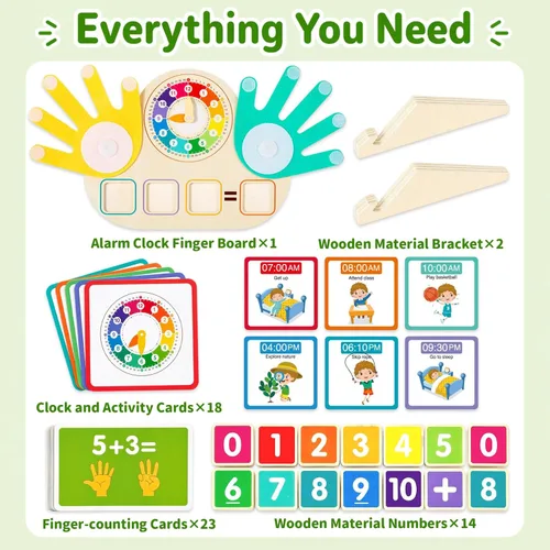 Miniatura 3 de Juguetes educativos 2 en 1 Manipulativos matemáticos Bloques de conteo numérico y reloj didáctico para niños, juguetes de aprendizaje preescolar