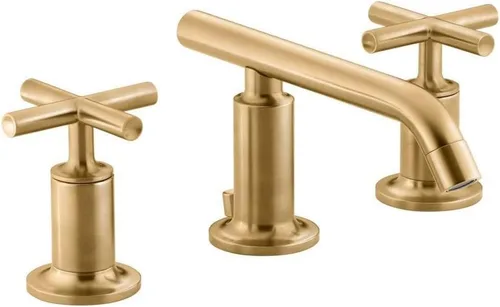 Miniatura 32 de KOHLER K-14408-4-2MB Purist - Grifo de lavabo de baño generalizado, 3 agujeros, manijas de palanca alta generalizadas y boquilla de cuello de cisne