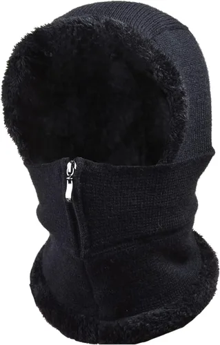 Miniatura 6 de QUEBEAR Pasamontañas para hombre y mujer con capucha de forro polar para ciclismo esquí máscara de invierno