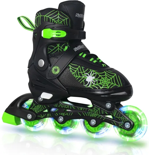 Miniatura 8 de Nattork Patines en línea ajustables para niños con ruedas de poliuretano flash, divertidos patines en línea con ruedas iluminadas, para edades de 4
