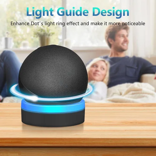 Miniatura 3 de Soporte para Echo Dot 4ª/5ª generación, soporte de mesa con guía de luz, efecto de luz mejorado, accesorios Dot 4/5 que ahorran espacio con gestión