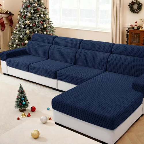 Miniatura 23 de MAXIJIN Fundas de cojín para sofá seccional, funda de cojín elástica para sofá, lavable, protector de muebles con parte inferior elástica y correa