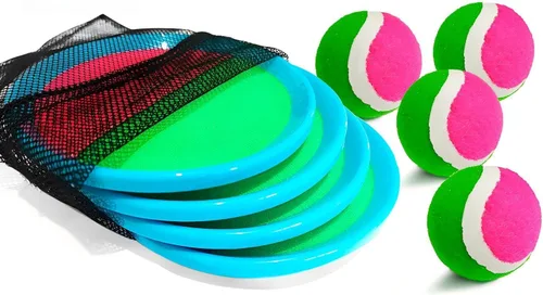 Miniatura 12 de Jalunth Juego de Atrapar Pelotas con Paletas de Lanzamiento - Juguetes de Playa Patio Trasero Juegos al Aire Libre Piscina Patio Trasero Objetivo