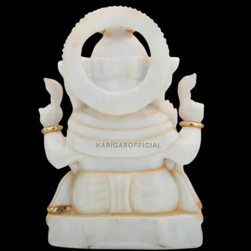Miniatura 7 de Estatua de Ganesha de mármol hecha a mano, Ganpati Murti de 12 pulgadas, ideal para decoración del hogar, puja, regalos de inauguración de la casa