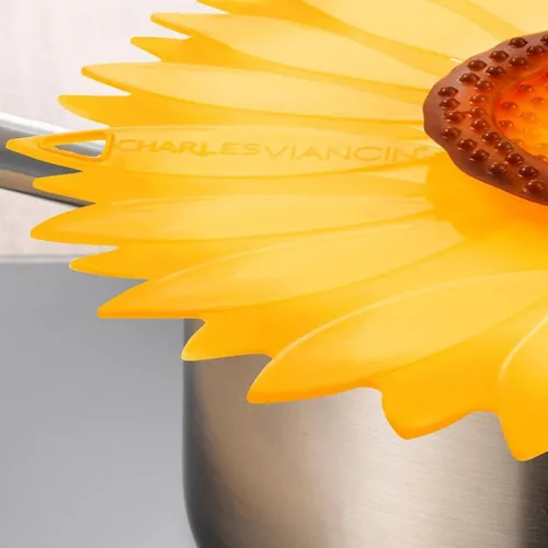 Miniatura 4 de Charles Viancin - Tapa de silicona de girasol para almacenamiento de alimentos y cocinar - 6 pulgadas - Sellado hermético en cualquier superficie