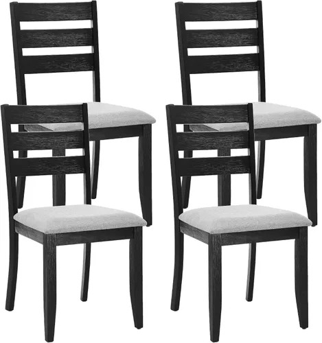 Miniatura 14 de DUHOME Mesa de comedor de madera negra de 47.2 pulgadas, mesa rectangular de madera maciza, mesa de comedor de cocina que ahorra espacio