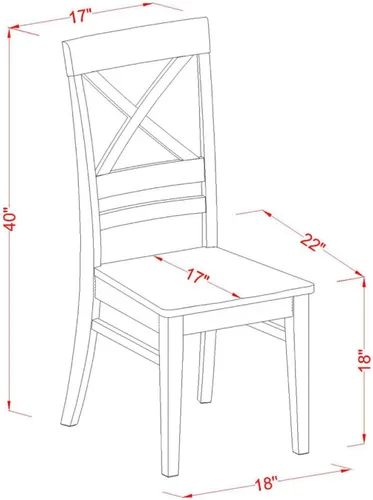 Miniatura 6 de East West Furniture DLQU3-BCH-W - Juego de comedor de 3 piezas que contiene una mesa de comedor redonda con gotas y 2 sillas de cocina, 42 x 42