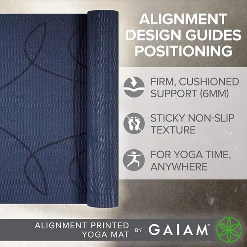 Miniatura 2 de Gaiam - Alfombrilla de yoga, 6 mm, extra gruesa, antideslizante, de primera calidad, para todo tipo de yoga, pilates y ejercicios en el suelo