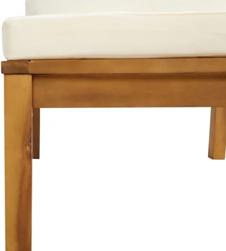 Miniatura 5 de Garden Lounge Set Cream Brown, 2-Seater Patio Sofa with Cushions, Acacia Wood Outdoor Furniture for Garden, Patio, Balcony, Weather-Resistant Modern