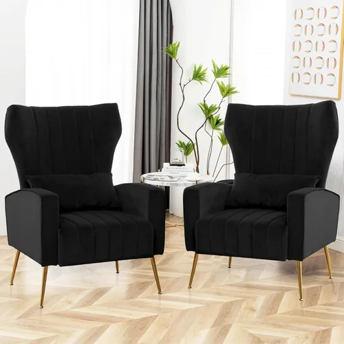 Miniatura 10 de Silla de Acento Moderna Cómoda Sillón con Respaldo Alto con Almohada Silla Tapizada con Carcasa Silla de Lectura para Dormitorio, Sala de Estar