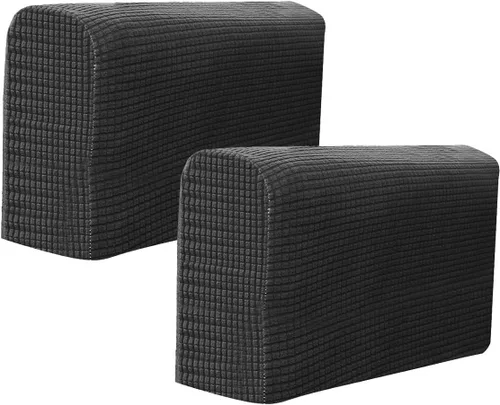 Miniatura 11 de RCFINE 2 fundas antideslizantes para reposabrazos de sofá, fundas elásticas para sillón, protector elástico para el hogar, oficina, sillón Gris claro