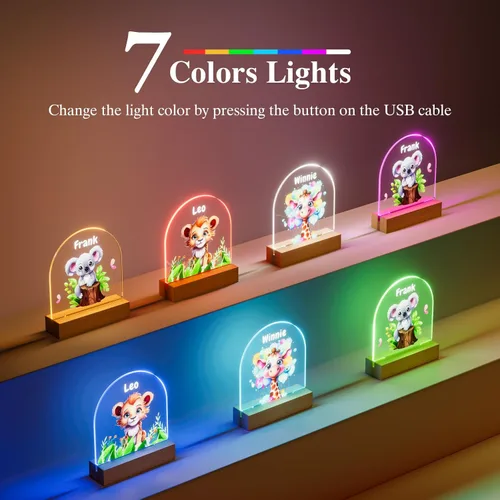 Miniatura 6 de Luz nocturna personalizada, luz nocturna acrílica Koala, regalos personalizados para niños, nombre personalizado, brillo ajustable, alimentación