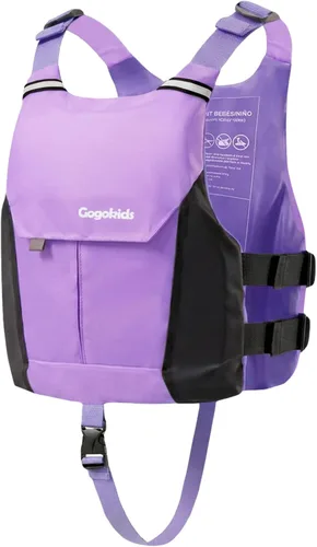 Miniatura 11 de Gogokids Chaleco de natación para niños y jóvenes de 50 a 125 libras, chaleco de natación ligero de perfil bajo con bolsillo frontal, hebillas