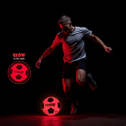 Miniatura 4 de Balón de fútbol que brilla en la oscuridad Balón LED recargable USB-C que se ilumina Tamaño oficial 5 para niños y adultos Regalo para niños