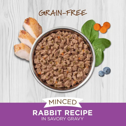 Miniatura 3 de Instinct Receta picada sin granos con conejo real, comida húmeda natural para gatos, tazas de 3.5 onzas (caja de 12)