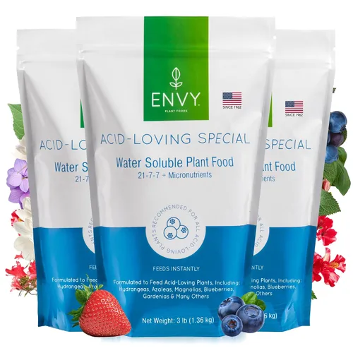 Miniatura 5 de ENVY Plant Foods Especial amante de los ácidos Fertilizante soluble en agua Alimento vegetal de hortensias, azaleas y bayas (0.5 libras)