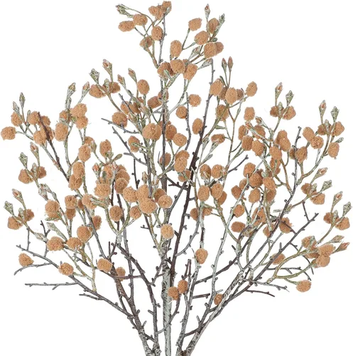 GnFlus 3 piezas de ramas artificiales de algodón falsas para decoración de primavera y otoño en interiores estilo boho, flores artificiales de tallo